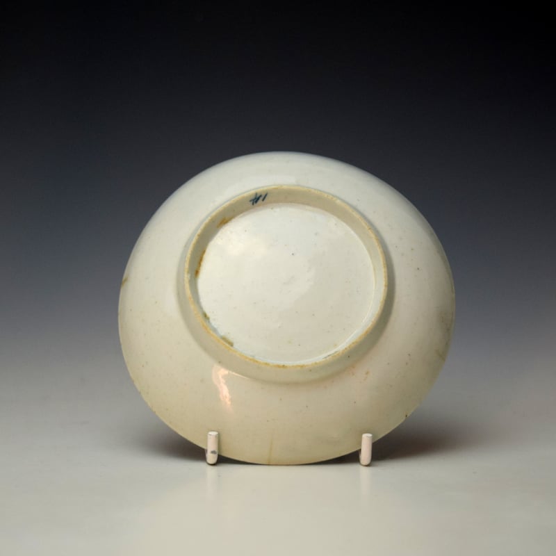 Lowestoft Two House and Tall Pattern Saucer c1760-63 (2)