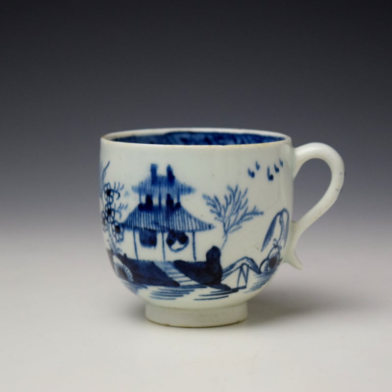 Uncommon Two Pagoda and Cherry Tree Pattern Coffee Cup c1790-95