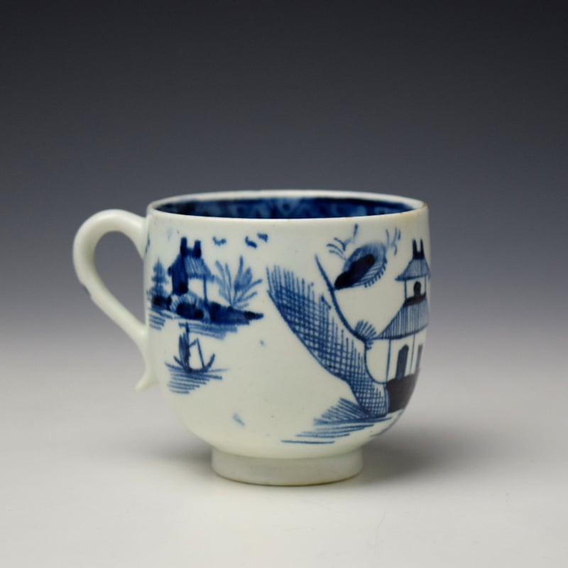Lowestoft Two Pagoda and Cherry Tree Pattern Coffee Cup c1790-95 (3)