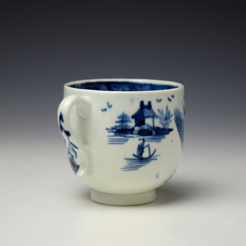 Lowestoft Two Pagoda and Cherry Tree Pattern Coffee Cup c1790-95 (4)