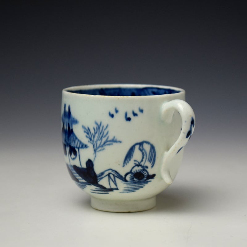 Lowestoft Two Pagoda and Cherry Tree Pattern Coffee Cup c1790-95 (5)