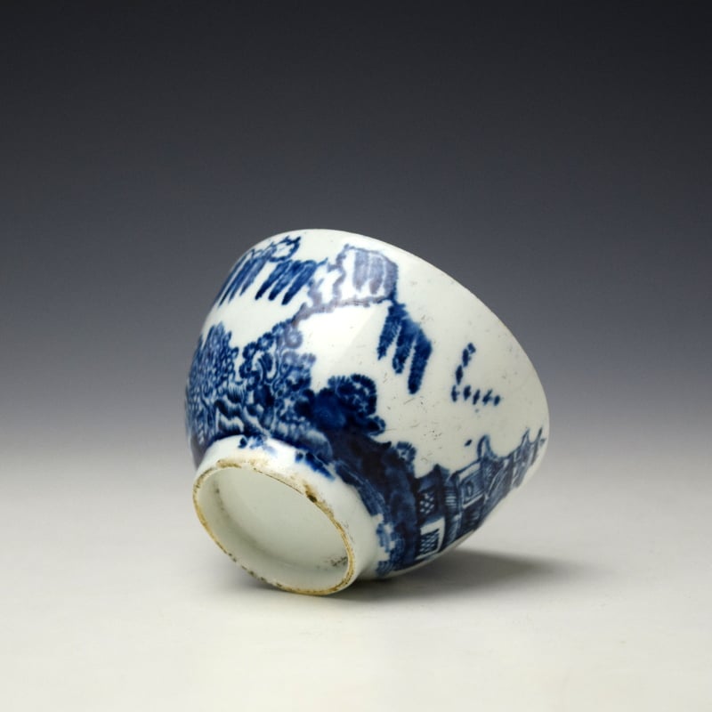 Lowestoft Two Pagoda and Man Fishing Pattern Teabowl c1785-95 (7)