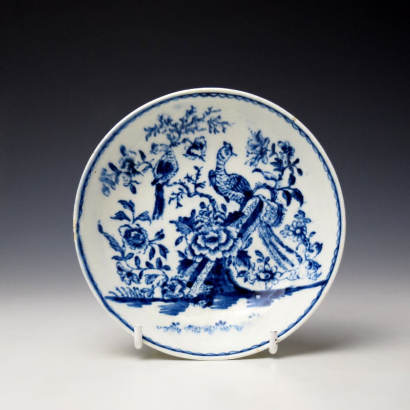 Two Peacock and Peony Pattern Saucer c1775-80