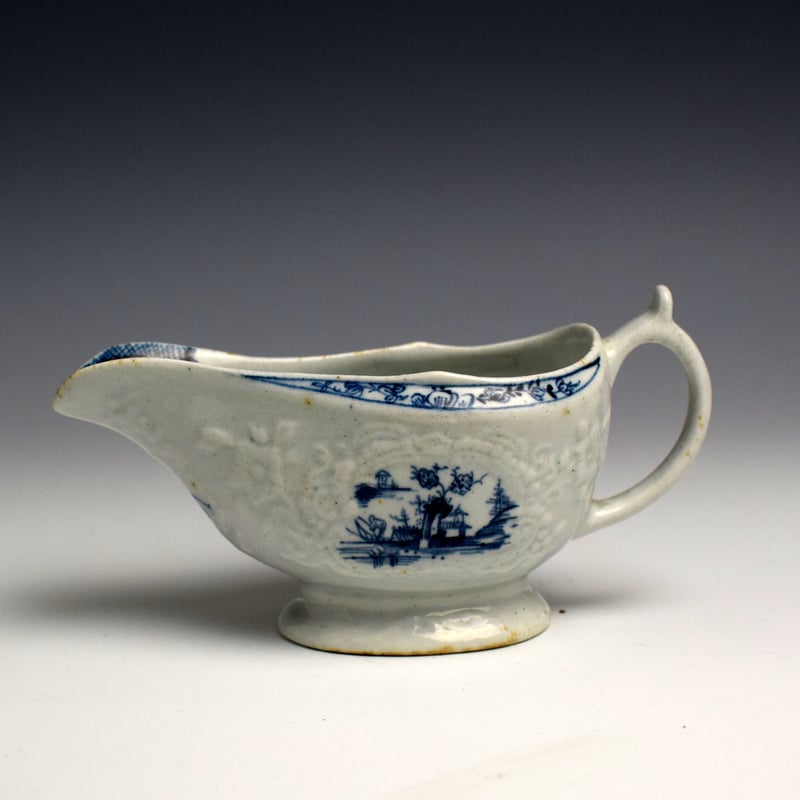 Moulded Creamboat with Landscape Panels c1765-75