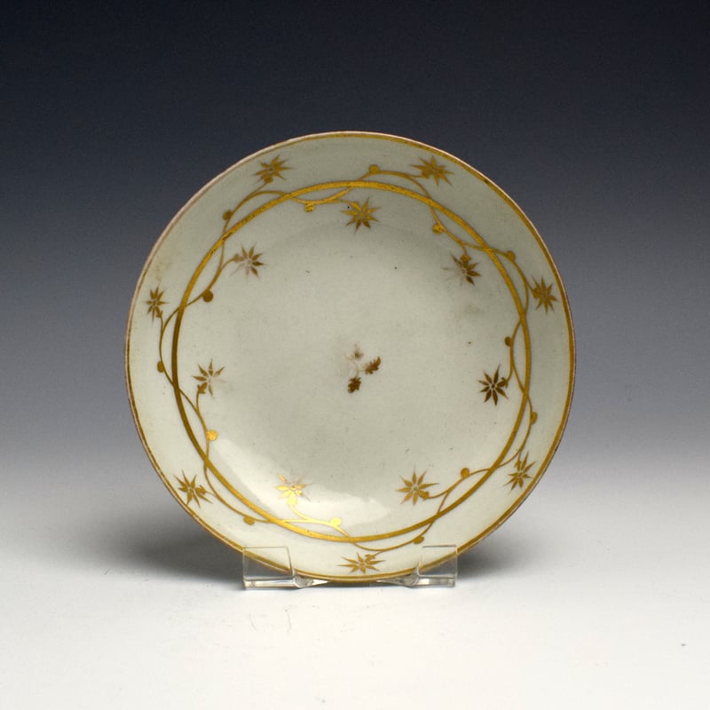 Newhall Gilt Decorated Trio c1785 (11)