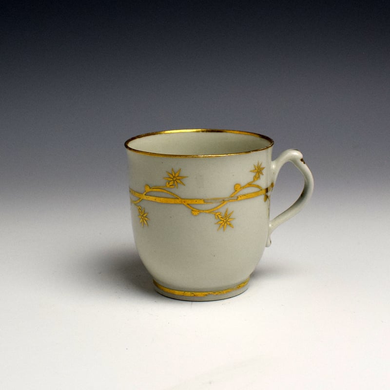 Newhall Gilt Decorated Trio c1785 (7)