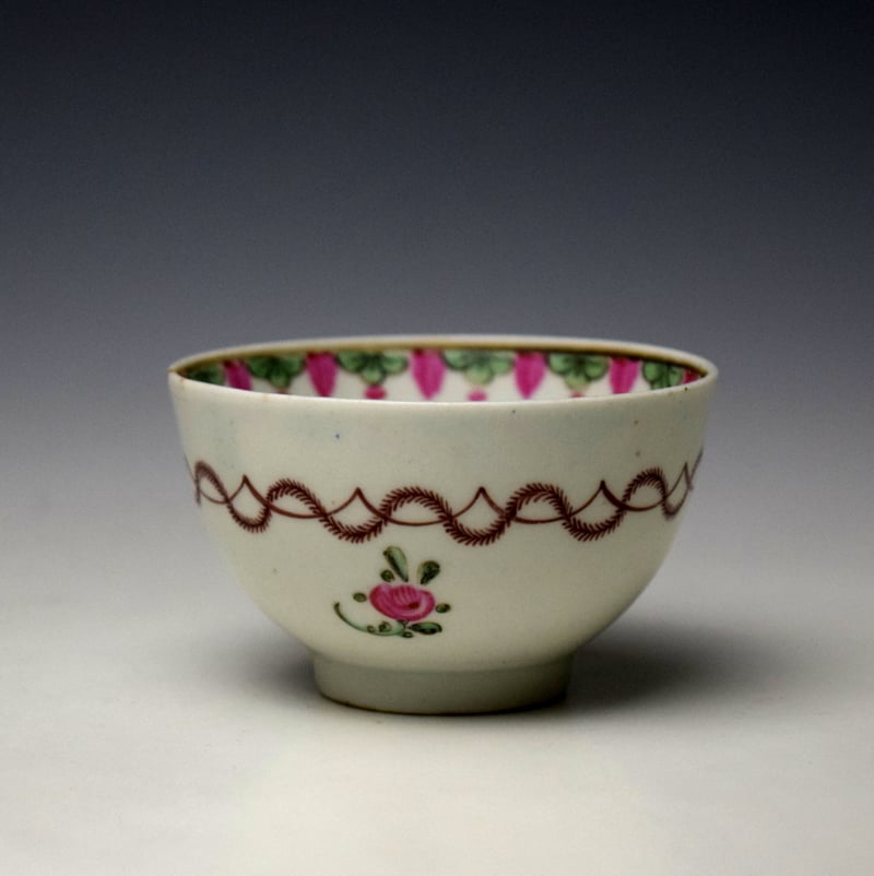 Pink Floral Spray Polychrome Coffee Cup C1780-85 (2)