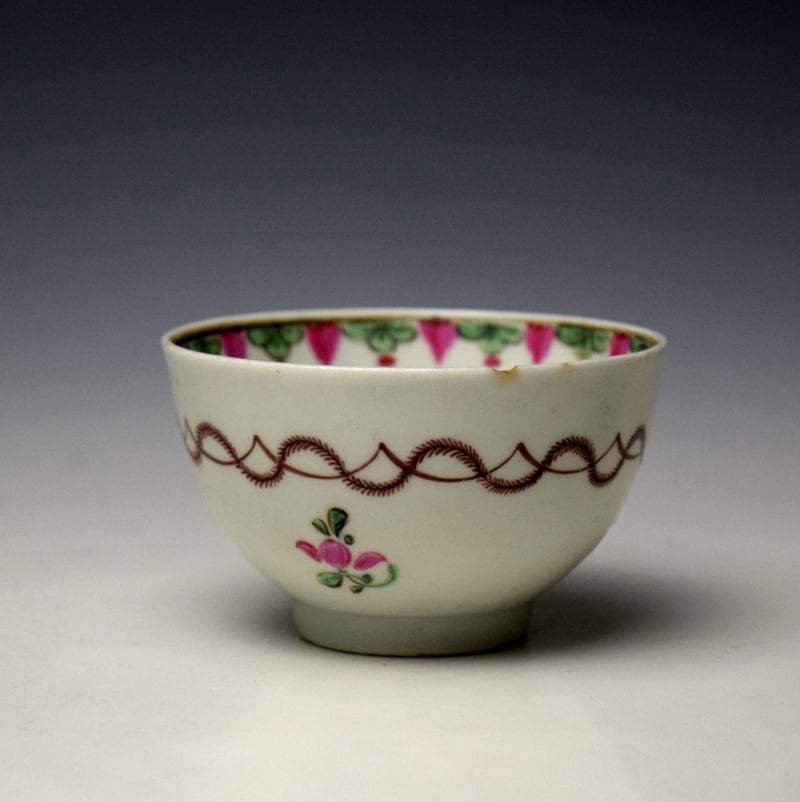 Pink Floral Spray Polychrome Coffee Cup C1780-85 (3)