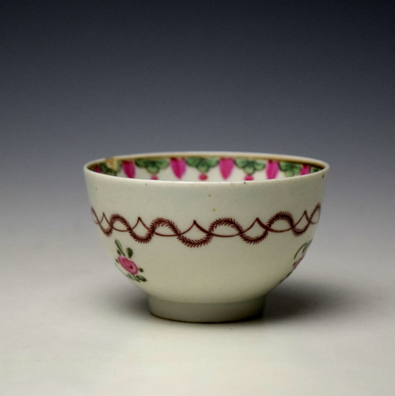 Pink Floral Spray Polychrome Coffee Cup C1780-85 (5)