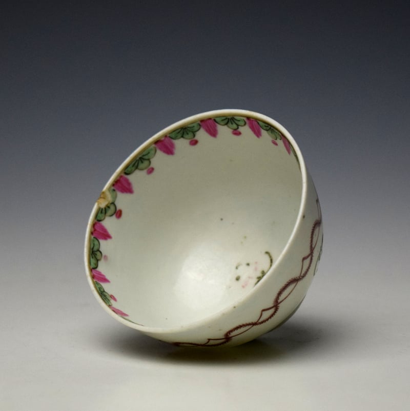 Pink Floral Spray Polychrome Coffee Cup C1780-85 (6)