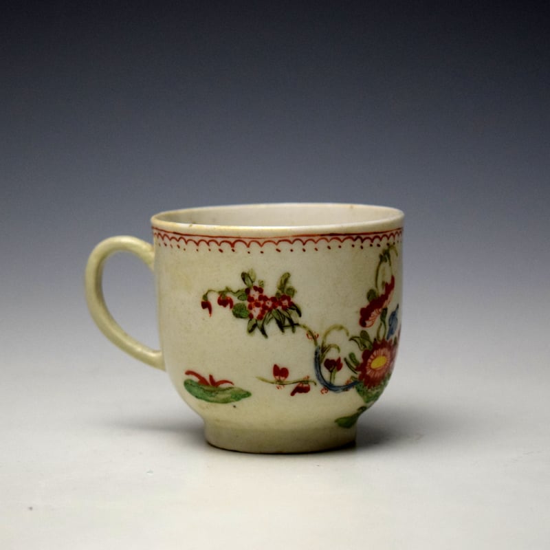 Plymouth Floral Pattern Coffee Cup c1768-70 (3)
