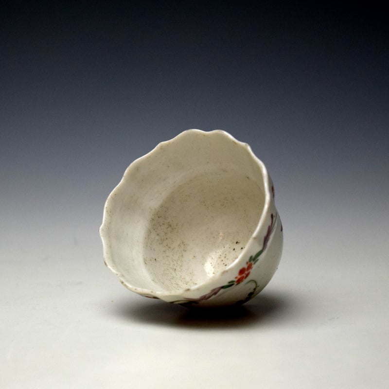 Plymouth Floral Sprays Pattern Teabowl and Saucer c1768-70 (7)