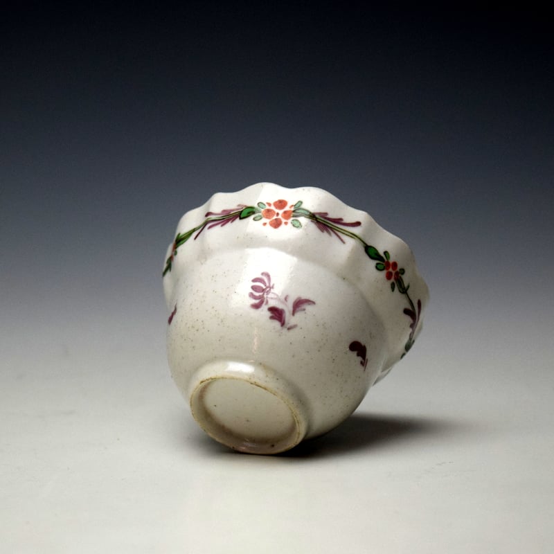 Plymouth Floral Sprays Pattern Teabowl and Saucer c1768-70 (8)
