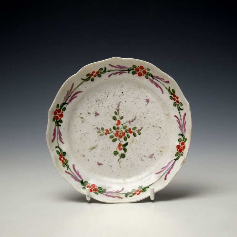 Plymouth Floral Sprays Pattern Teabowl and Saucer c1768-70 (9)