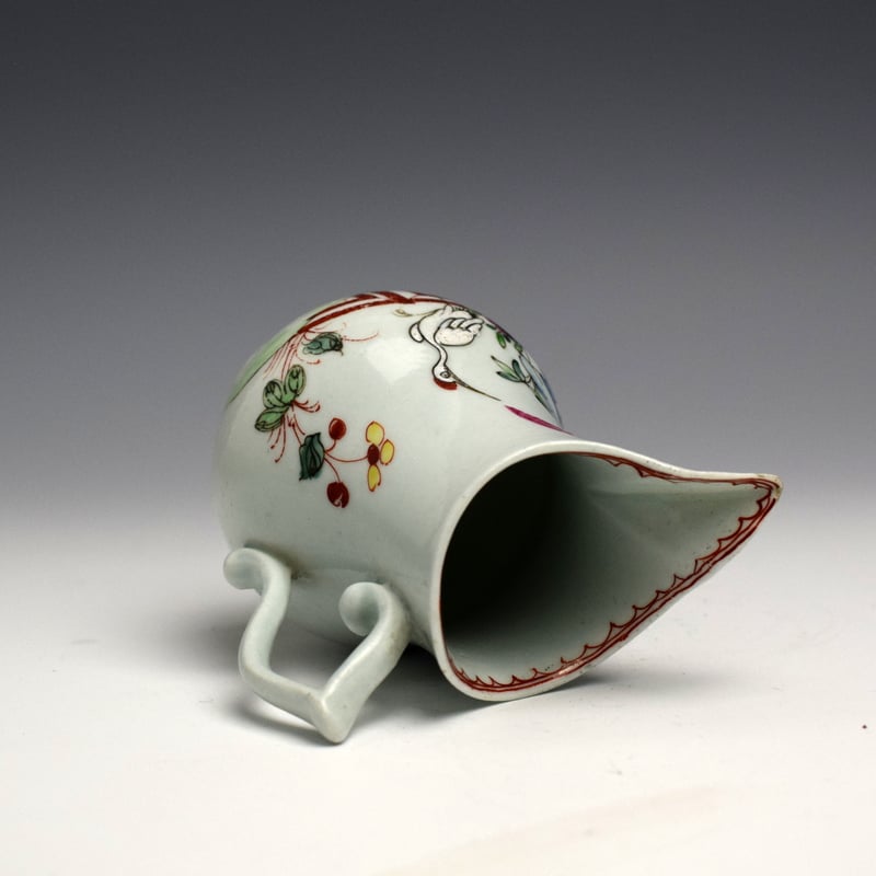 Rare Chaffers White Bird on a Fence Pattern Cream Jug c1760 (5)