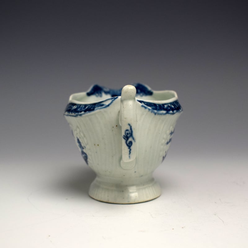 Rare Isleworth Little Fisherman Pattern Small Sauceboat c1768-75 (3)