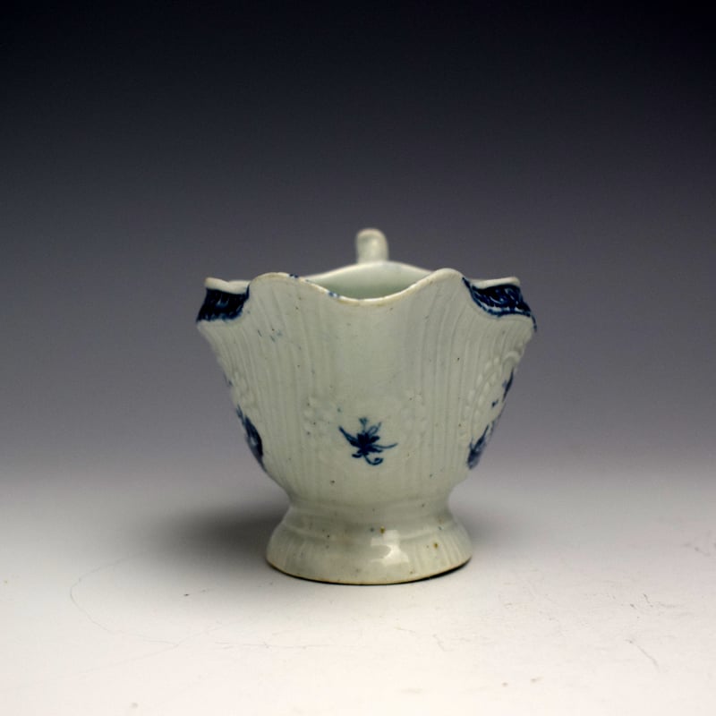 Rare Isleworth Little Fisherman Pattern Small Sauceboat c1768-75 (4)