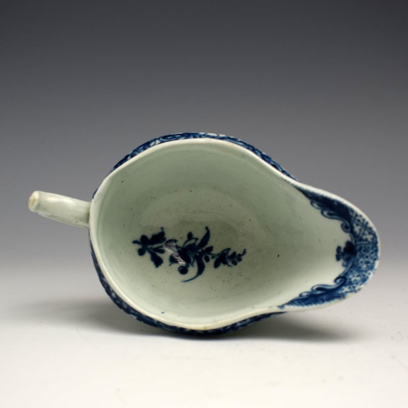 Rare Isleworth Little Fisherman Pattern Small Sauceboat c1768-75 (5)