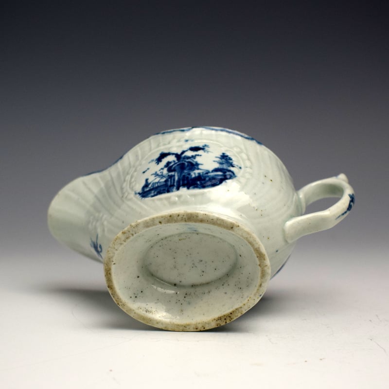 Rare Isleworth Little Fisherman Pattern Small Sauceboat c1768-75 (6)