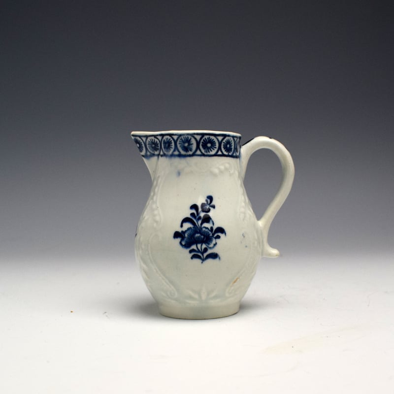 Rare Moulded Floral Pattern Sparrow Beak Cream Jug c1765-70