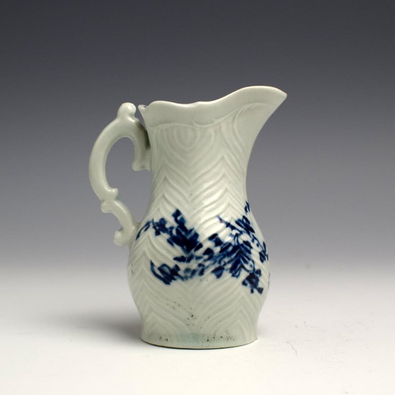 Rare Worcester Feather Moulded Pattern Crean Jug c1756 (3)