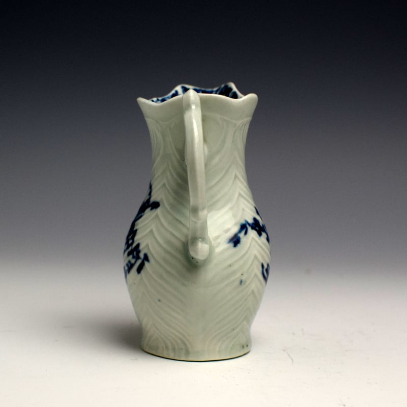 Rare Worcester Feather Moulded Pattern Crean Jug c1756 (5)