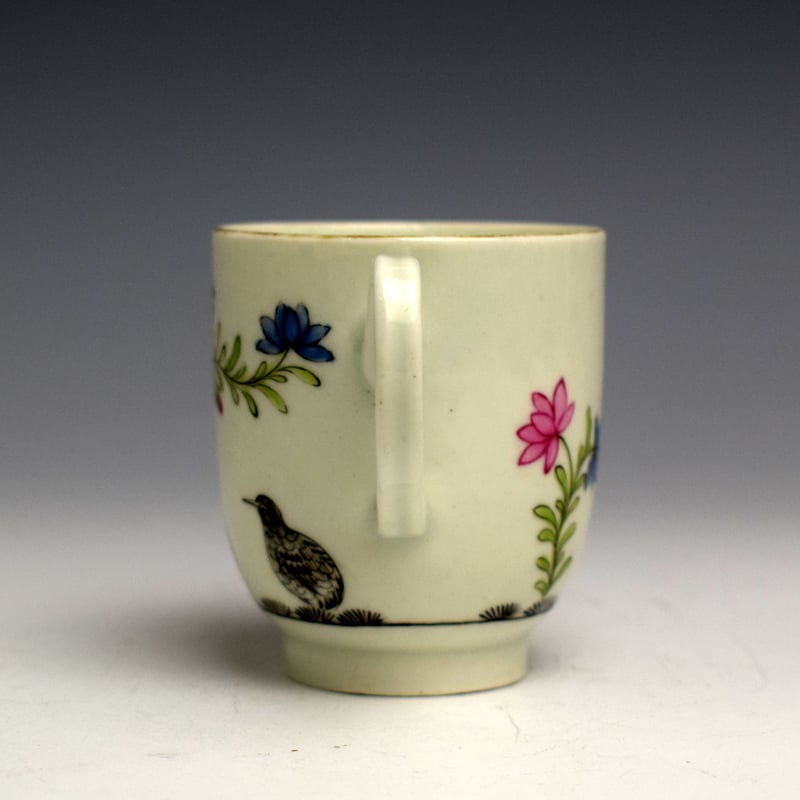 Rare Worcester Two Quail Pattern Coffee Cup c1765 (2)