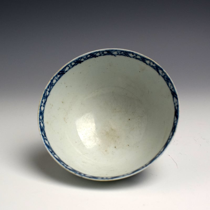 Richard Chaffers Teabowl & Saucer with Bird On A Branch Pattern c1760 (4)