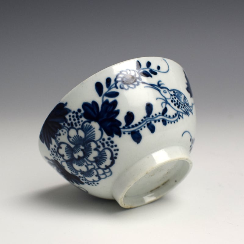 Richard Chaffers Teabowl & Saucer with Bird On A Branch Pattern c1760 (5)