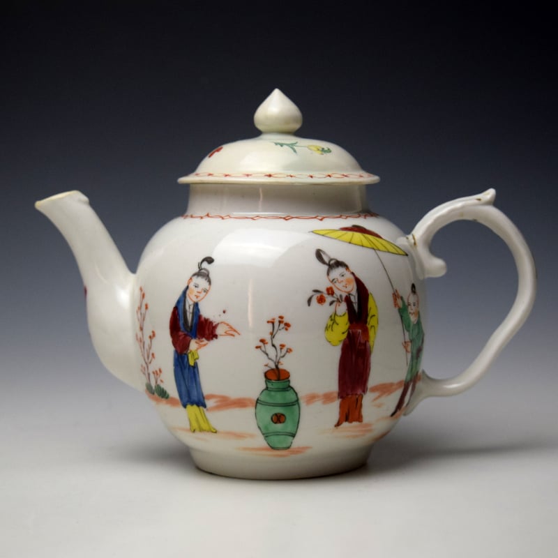 Richard Champion Bristol Mandarin Pattern Teapot and Cover c1770-80