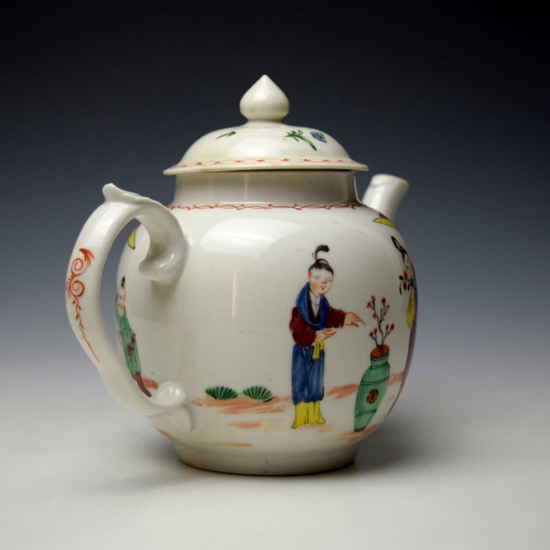 Richard Champion Bristol Mandarin Pattern Teapot and Cover c1770-80 (5)