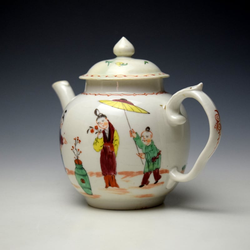 Richard Champion Bristol Mandarin Pattern Teapot and Cover c1770-80 (6)