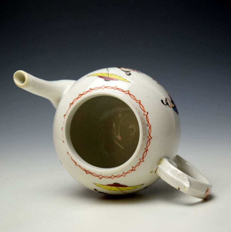 Richard Champion Bristol Mandarin Pattern Teapot and Cover c1770-80 (7)