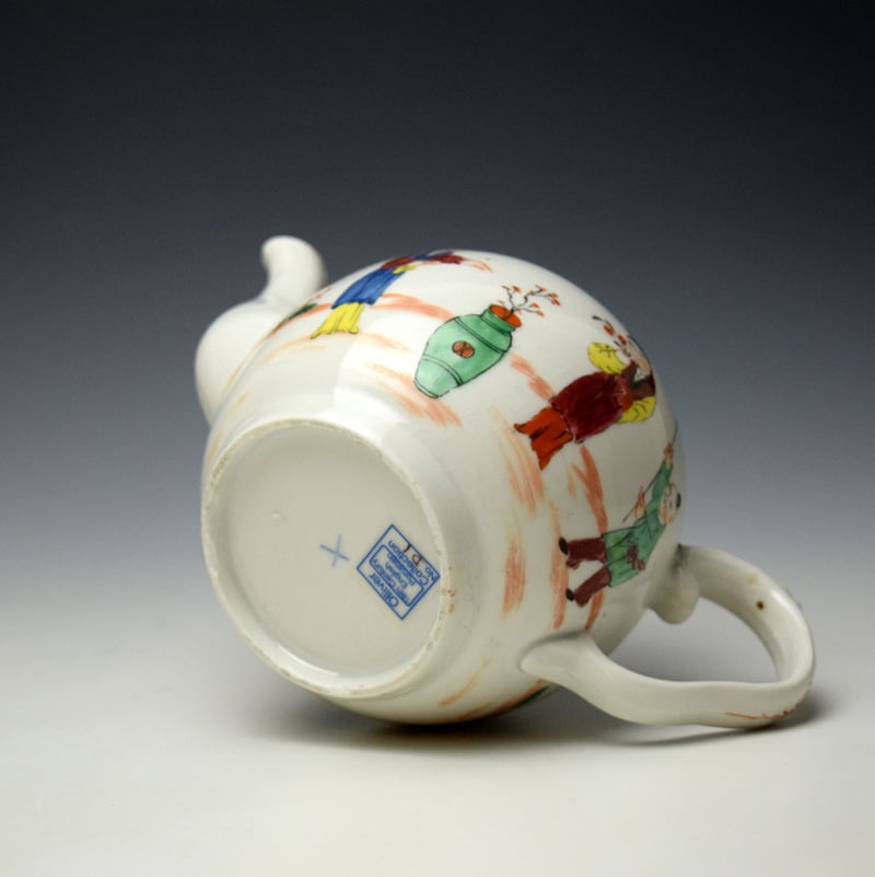 Richard Champion Bristol Mandarin Pattern Teapot and Cover c1770-80 (8)