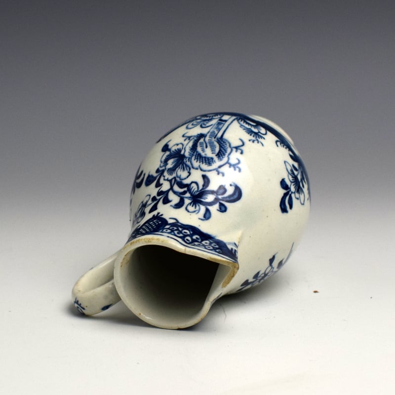 Sparrow Beak Jug Decorated with Flowers and a Triangular Fence c1775 (1)
