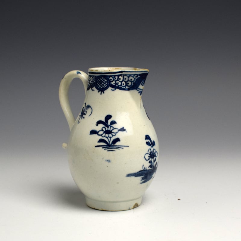 Sparrow Beak Jug Decorated with Flowers and a Triangular Fence c1775 (4)