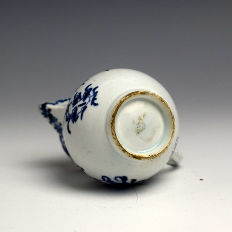 Sparrow Beak Jug of Small Size Painted with Flower Sprays and Insects c1760 (4)