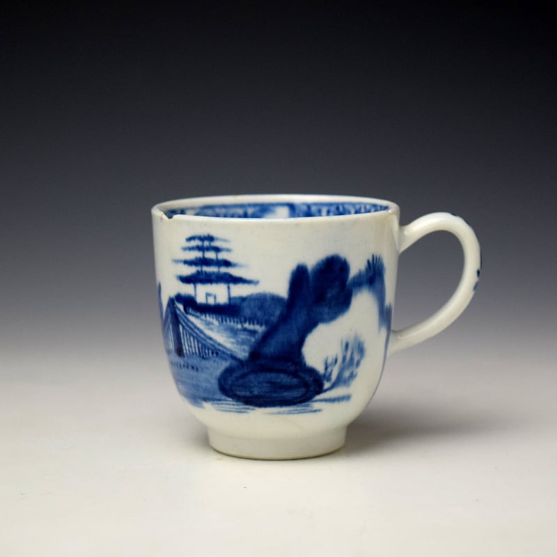 Two Pagoda and Triangular Fence Pattern Coffee Cup c1758-62