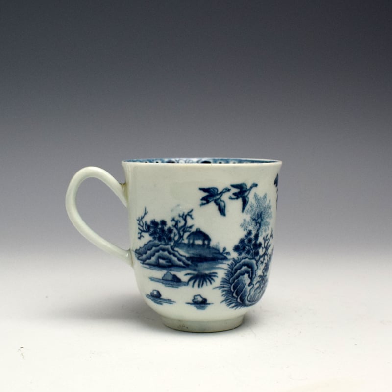 Unusual Large Worcester Fence Pattern Coffee Cup c1770 (3)