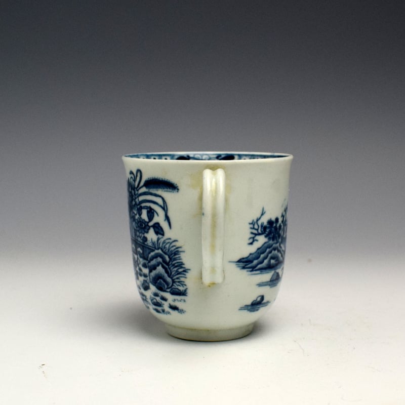 Unusual Large Worcester Fence Pattern Coffee Cup c1770 (4)