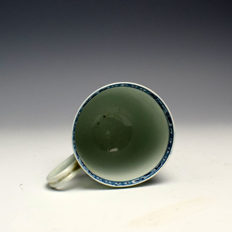 Unusual Large Worcester Fence Pattern Coffee Cup c1770 (5)