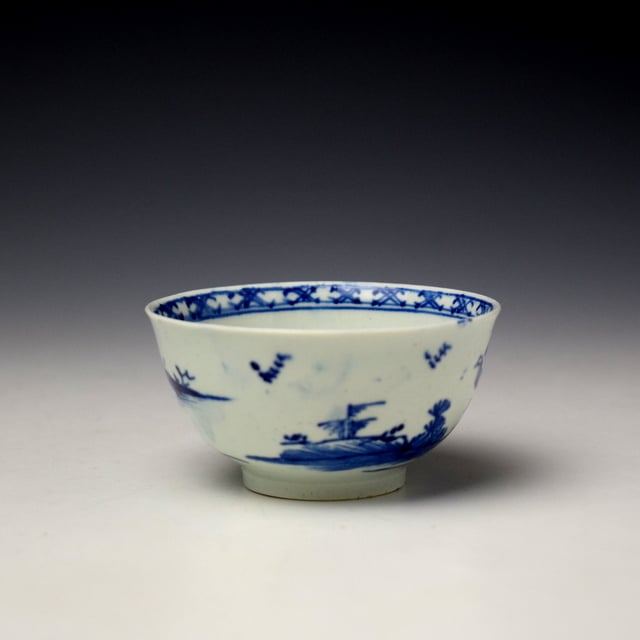 Vauxhall Chinaman and Fence Pattern Teabowl and Saucer c1755-60 (3)