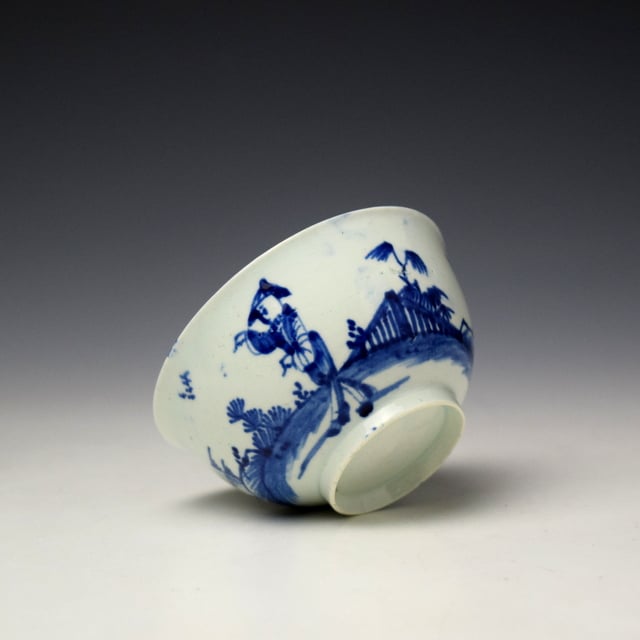 Vauxhall Chinaman and Fence Pattern Teabowl and Saucer c1755-60 (7)