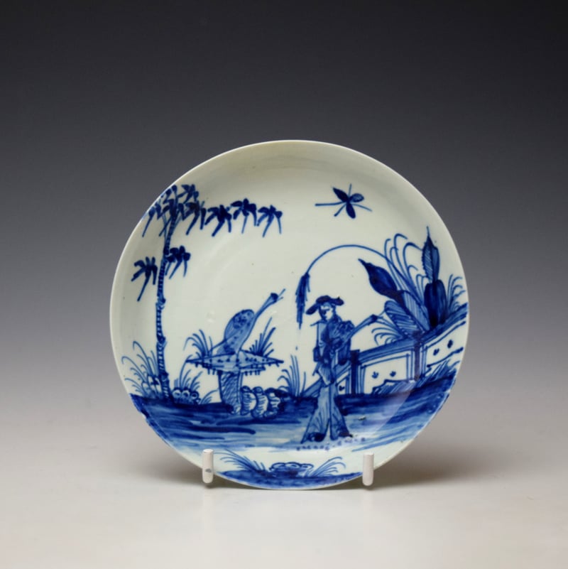 Vauxhall Chinaman and Goose Pattern Saucer c1755-58