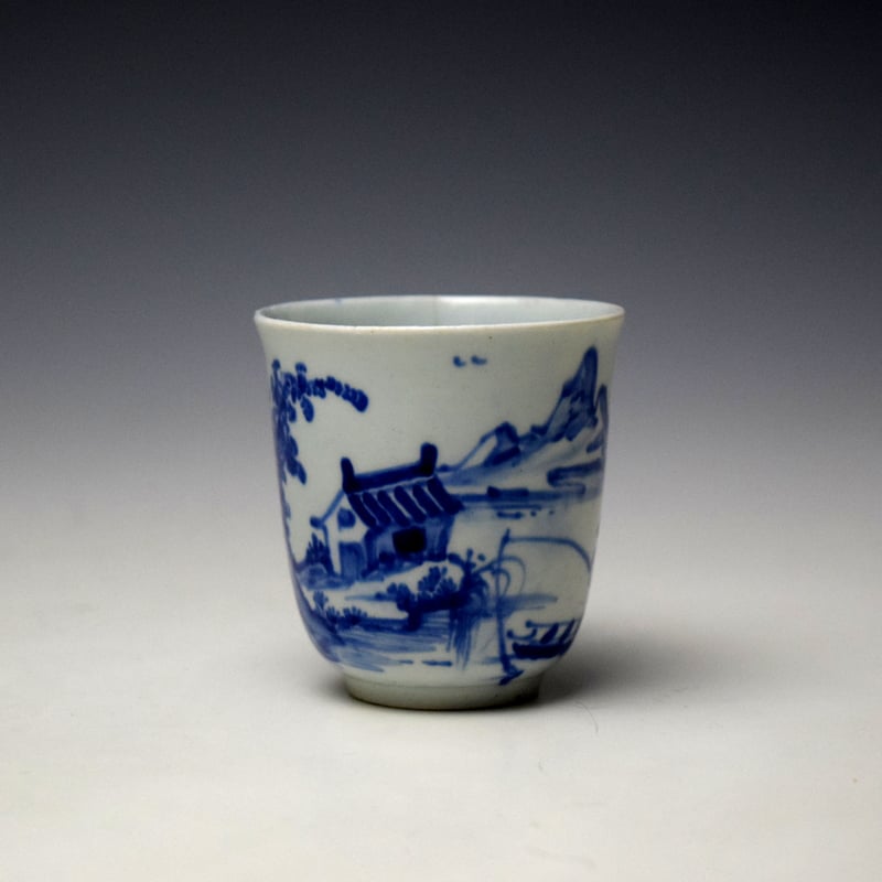 Vauxhall Fisherman and Rocky Landscape Pattern Coffee Cup c1755-60 (2)