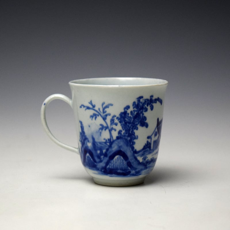 Vauxhall Fisherman and Rocky Landscape Pattern Coffee Cup c1755-60 (3)