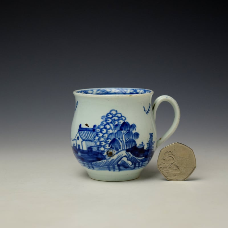 Vauxhall Hut and Blossoming Tree Pattern Bell Shaped Coffee Cup c1755-60 (2)