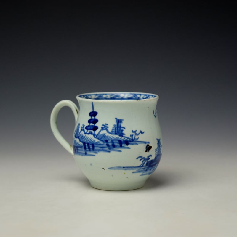 Vauxhall Hut and Blossoming Tree Pattern Bell Shaped Coffee Cup c1755-60 (4)