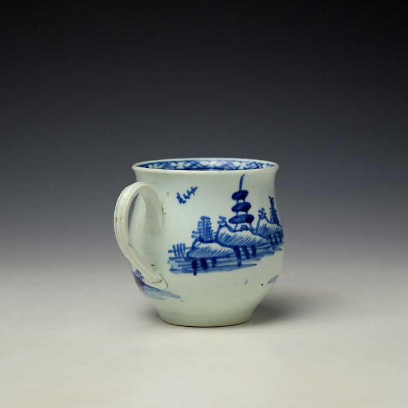Vauxhall Hut and Blossoming Tree Pattern Bell Shaped Coffee Cup c1755-60 (5)