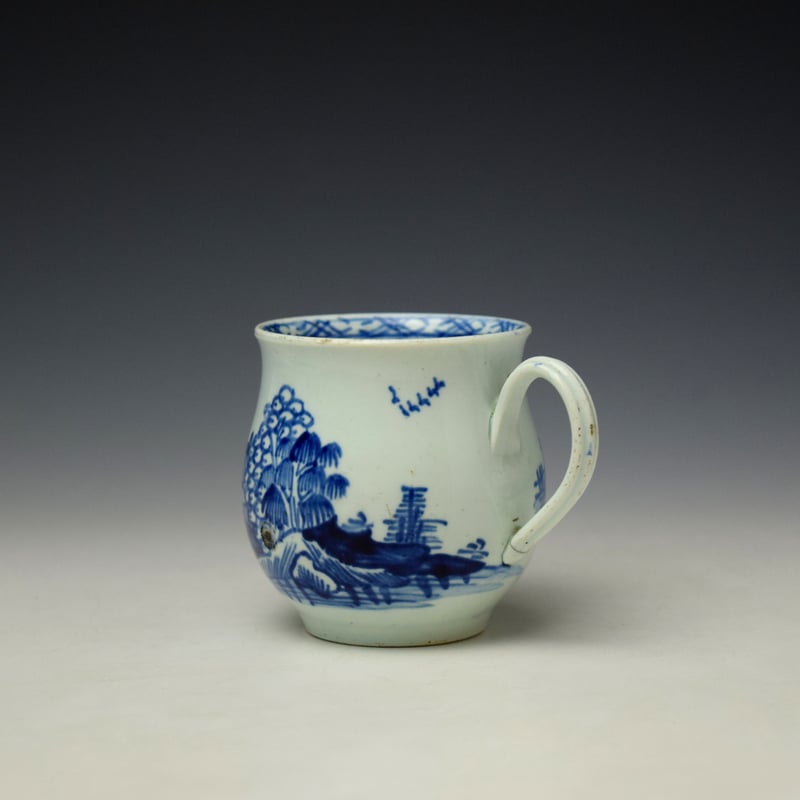 Vauxhall Hut and Blossoming Tree Pattern Bell Shaped Coffee Cup c1755-60 (6)